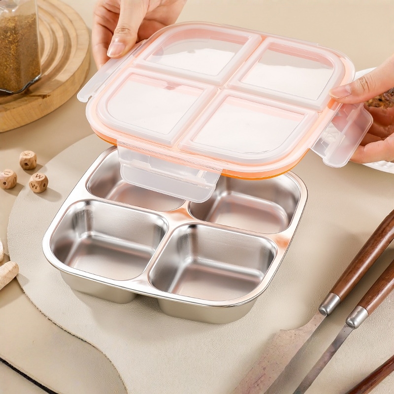 Meal Prep Meal Ideas - 304 스테인리스 스틸 도시락, 600ml 뚜껑
