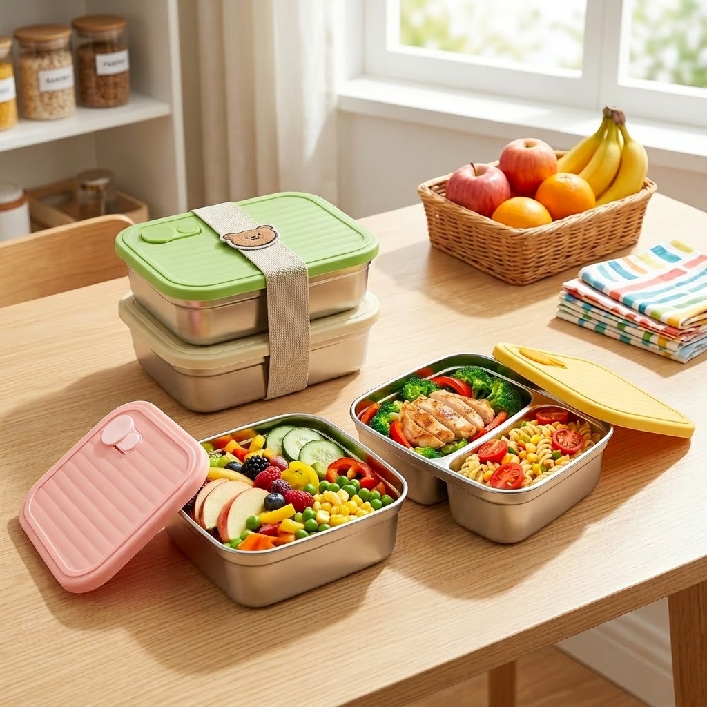 Meal Prep Meal Ideas - 전자레인지용 304 스테인리스 도시락 1/2칸 식사
