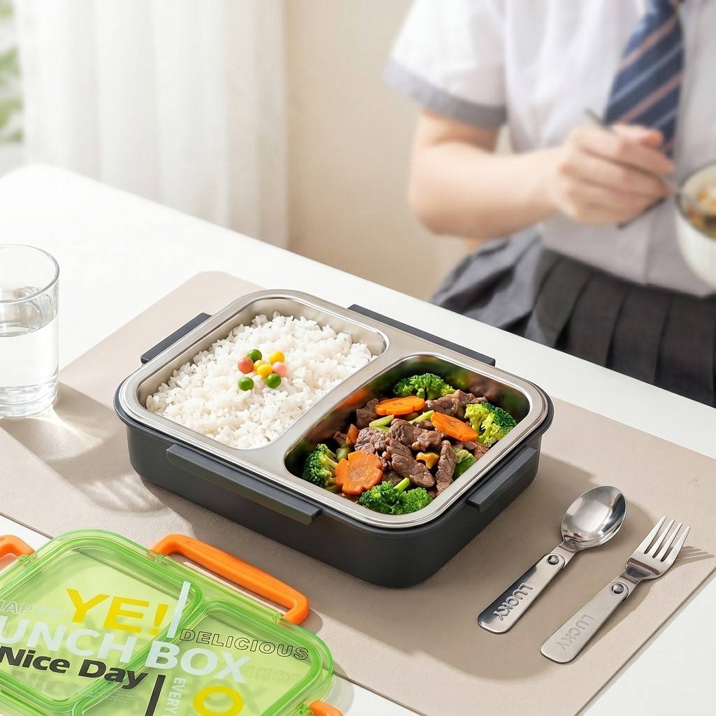 Meal Prep Meal Ideas - 전자레인지용 304 스테인리스 도시락, 분리형 음식