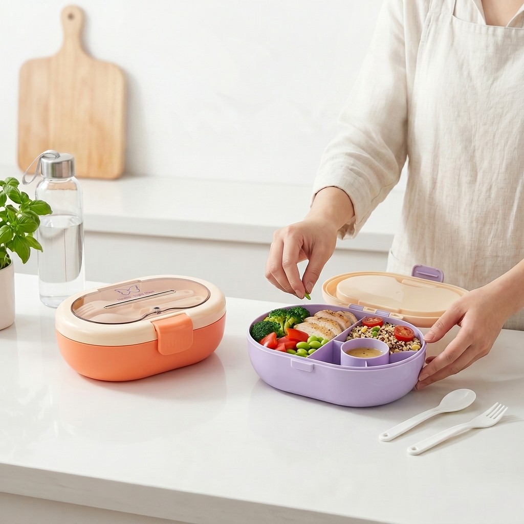 휴대용 플라스틱 도시락 어린이 학교용 누수 방지 칸막이 - Meal Prep Meal Ideas 리뷰 및 가격