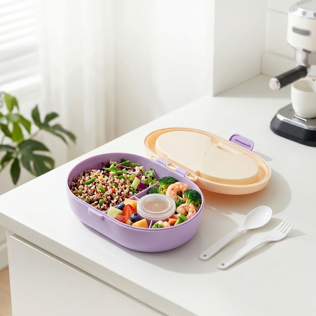 휴대용 플라스틱 도시락 어린이 학교용 누수 방지 칸막이 - Meal Prep Meal Ideas 리뷰 및 가격