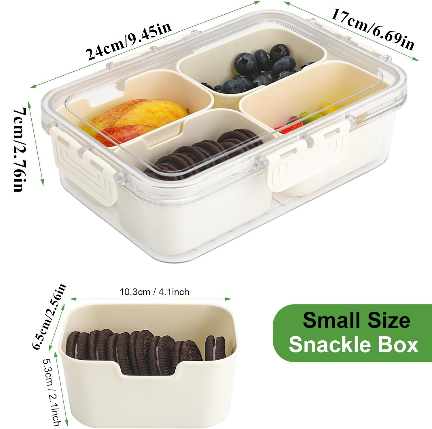 휴대용 식품 보관함, 스낵 보관함, 뚜껑이 있는 4칸, - Meal Prep Box 리뷰 및 가격