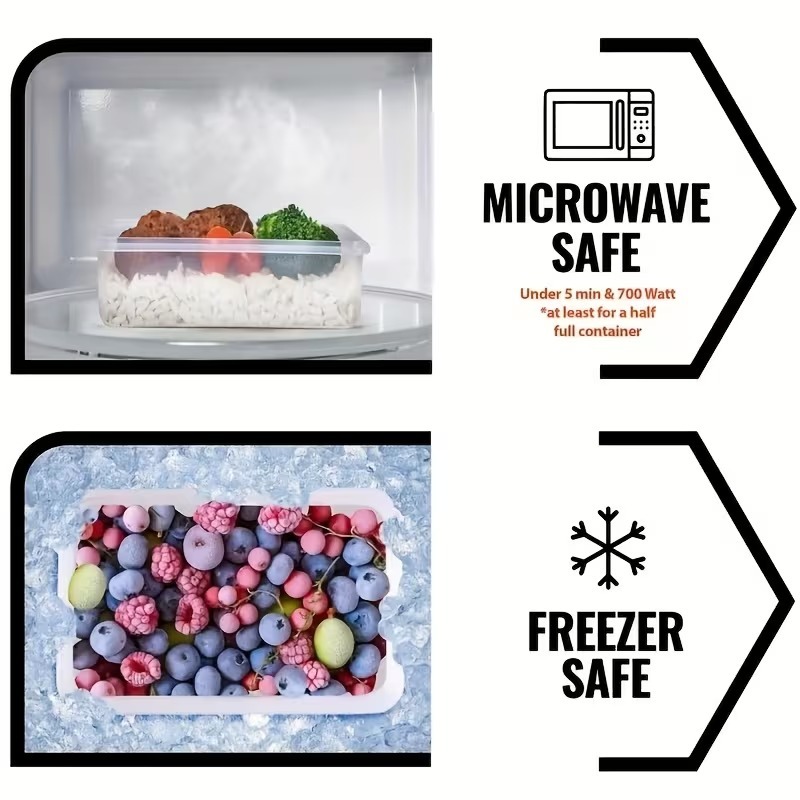 4개의 투명 식품 보관 용기(스냅 뚜껑 포함), 과일, - Meal Prep Box 리뷰 및 가격