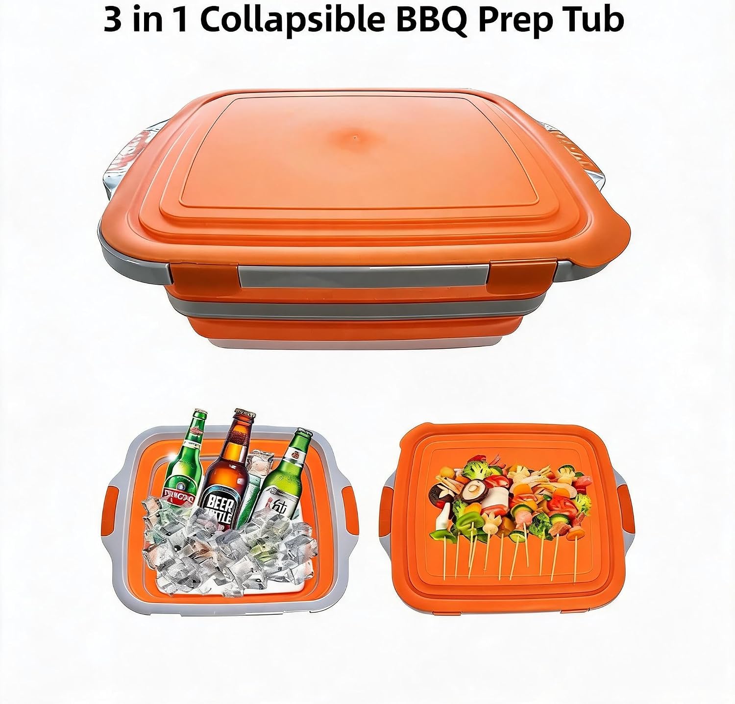 3 in 1 접이식 바베큐 준비통(뚜껑 포함) 캠핑 식 - Meal Prep For Cutting 리뷰 및 가격