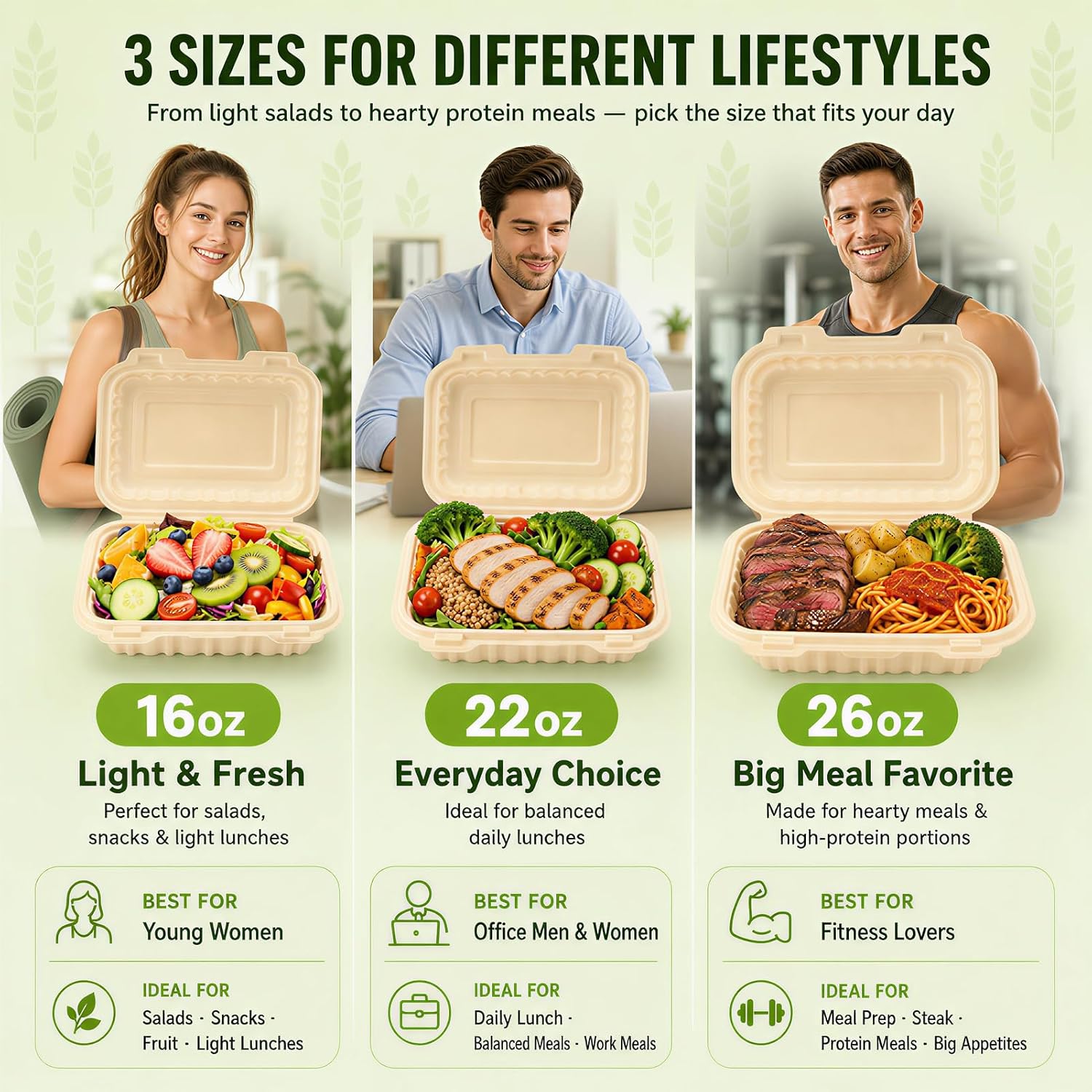 50개입 16온스 조개껍질 모양 테이크아웃 용기, 천연 - Meal Prep Box 리뷰 및 가격