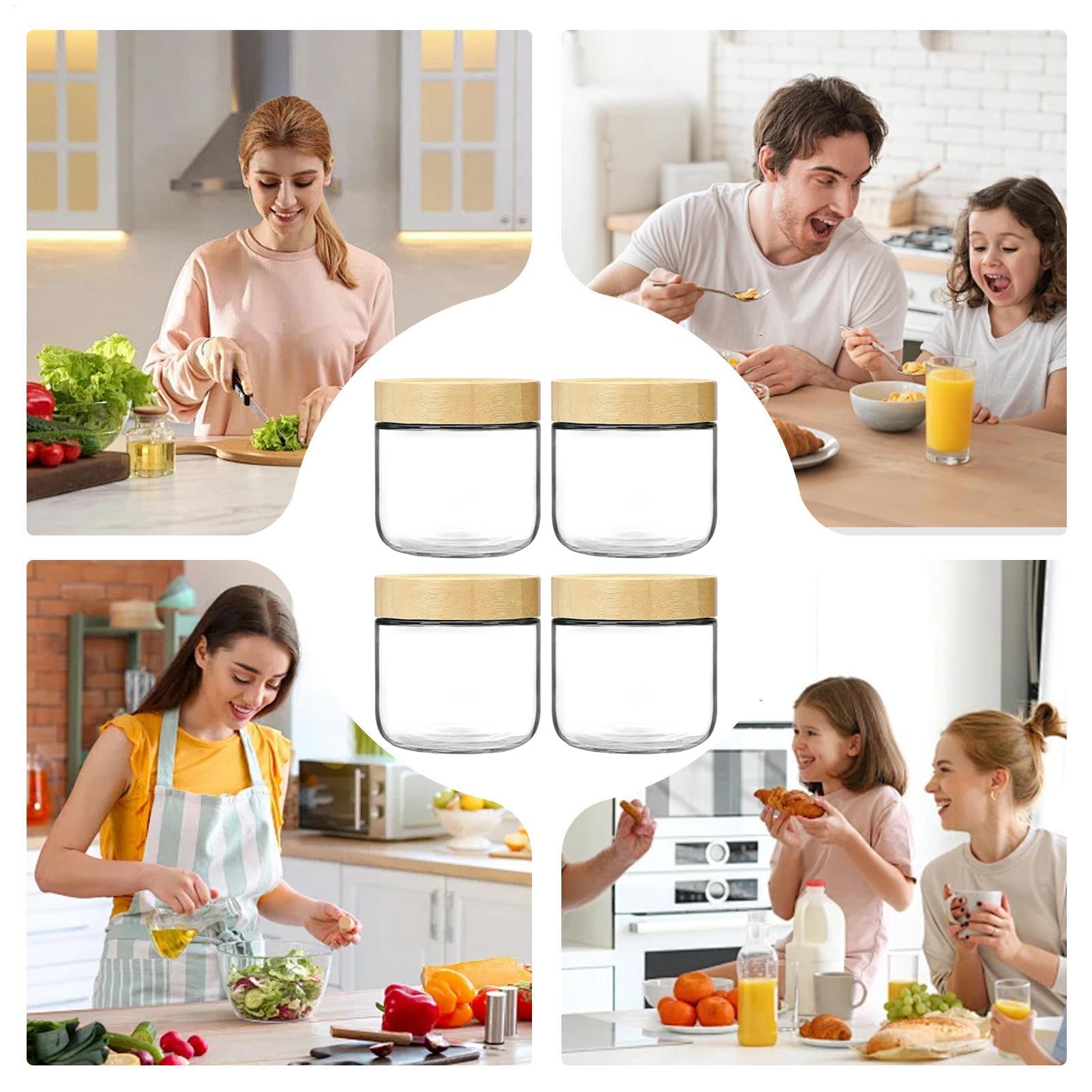 오버나이트 오트밀 유리병 4개 (300ml) 넓은 입구 - Meal Prep Yogurt Containers 리뷰 및 가격