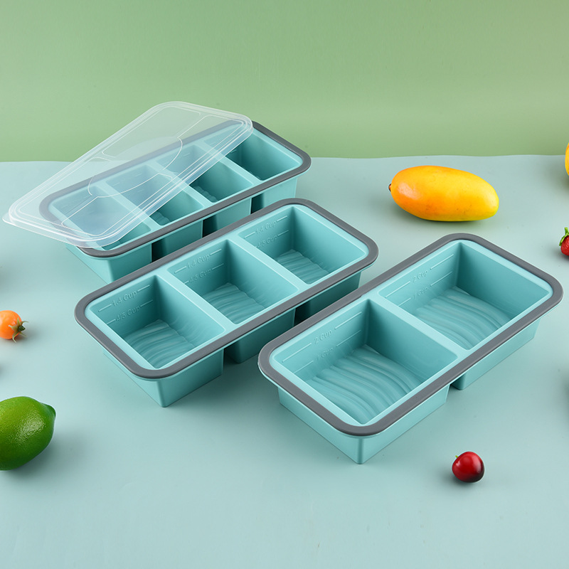 뚜껑이 있는 실리콘 식품 냉동 트레이 1개 - 수프 큐 - Meal Prep Chia Pudding 리뷰 및 가격