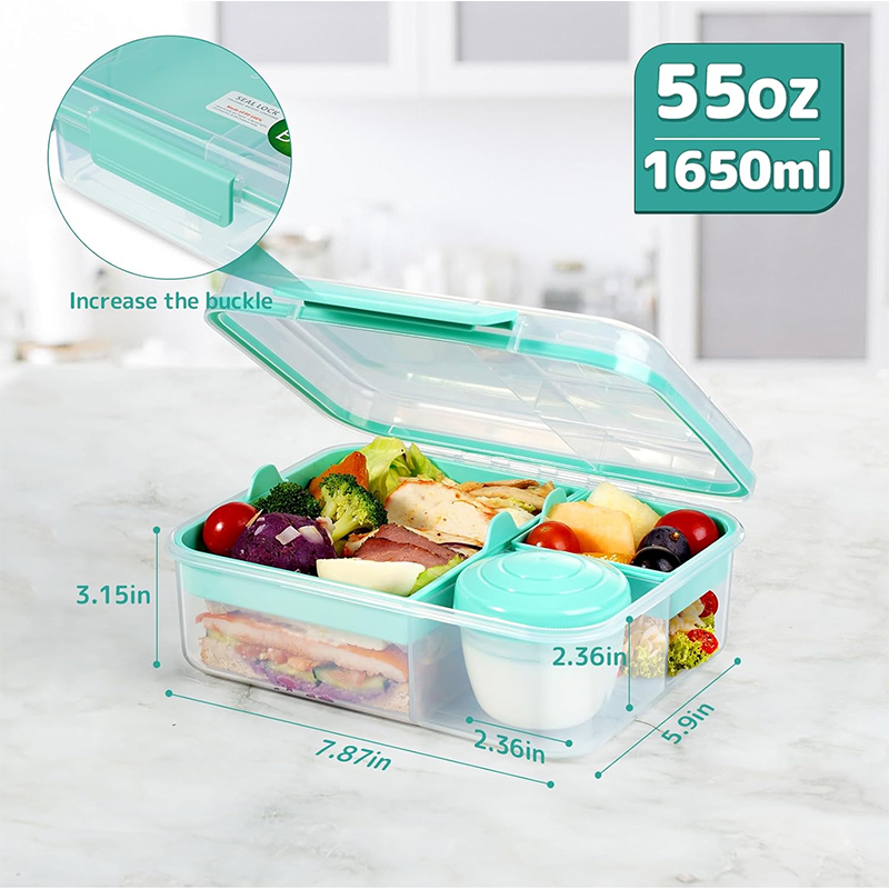 4칸 누수 방지 도시락통, 분리형 트레이 포함, BPA - Meal Prep Meal Ideas 리뷰 및 가격