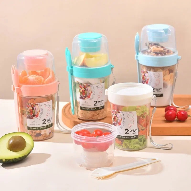 휴대용 샐러드 컵 이중 오트밀 컵 요거트 견과류 저지방 - Meal Prep Yogurt Containers 리뷰 및 가격