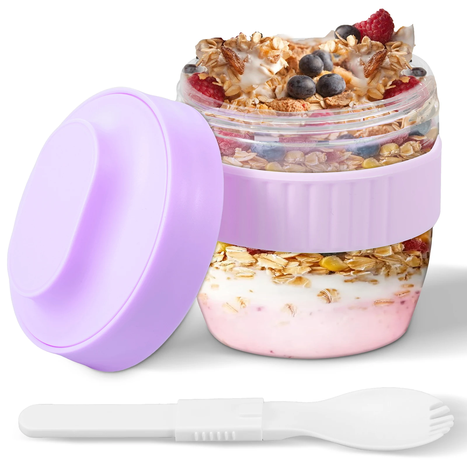 이중 레이어 오버나이트 오트 컨테이너(뚜껑 및 스푼 포 - Meal Prep Yogurt Containers 리뷰 및 가격