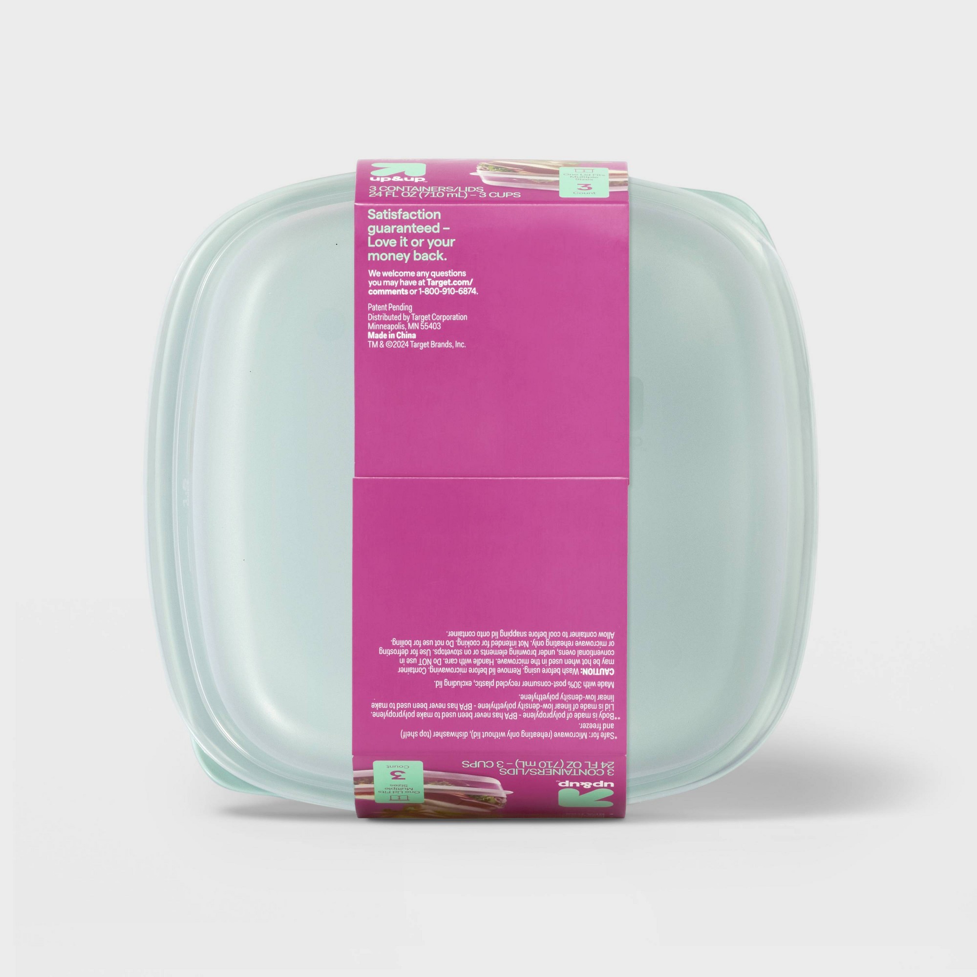 3ct 사각형 스냅 뚜껑이 있는 식품 보관 용기, 주방 - Meal Prep Box 리뷰 및 가격