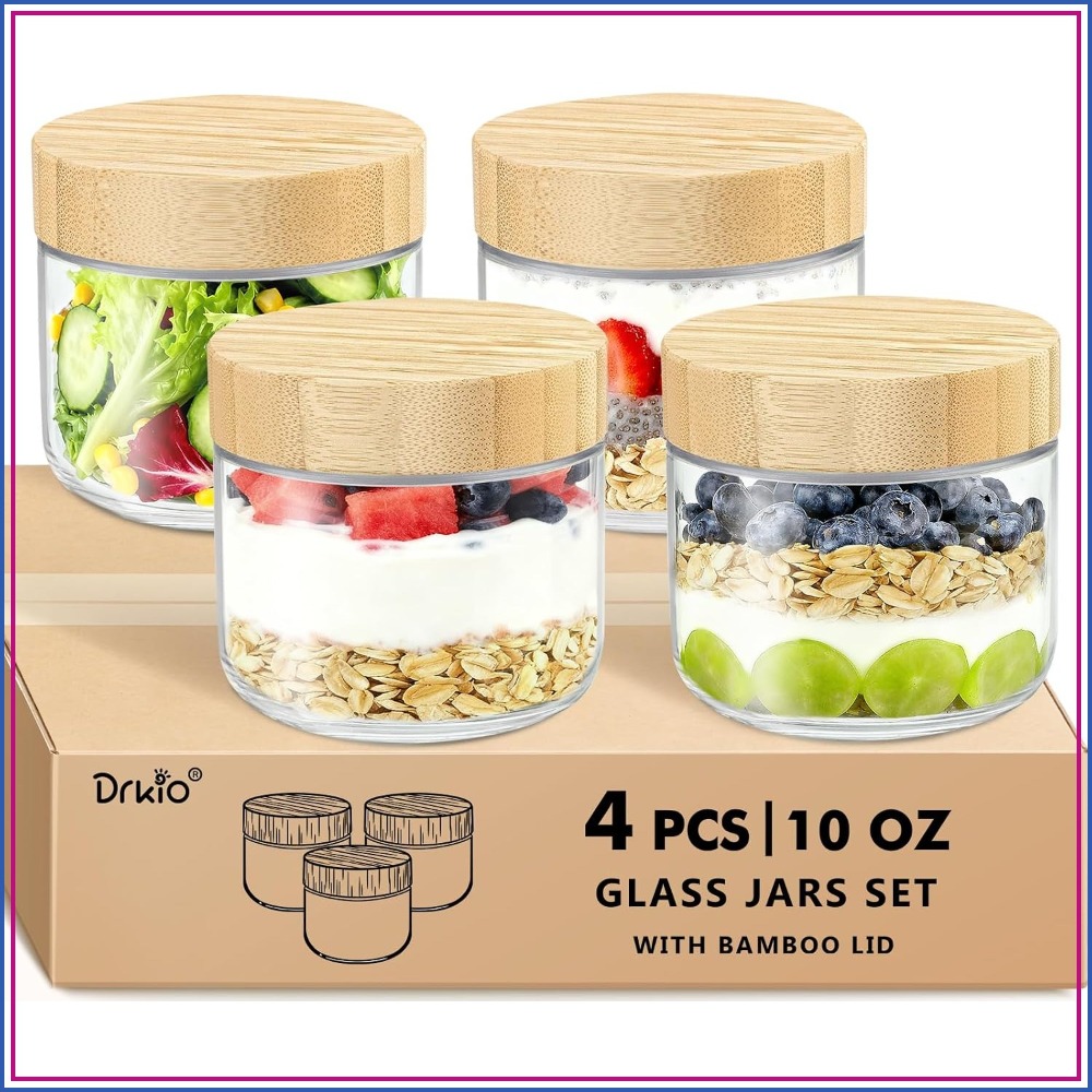 10온스 오버나이트 오트밀 용기(대나무 뚜껑 포함) - - Meal Prep Chia Pudding 리뷰 및 가격